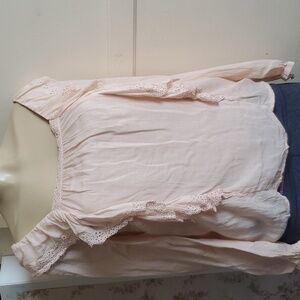 Paige Brylen Eyelet Ruffle Square Neck Top SizeXS Peach Blush